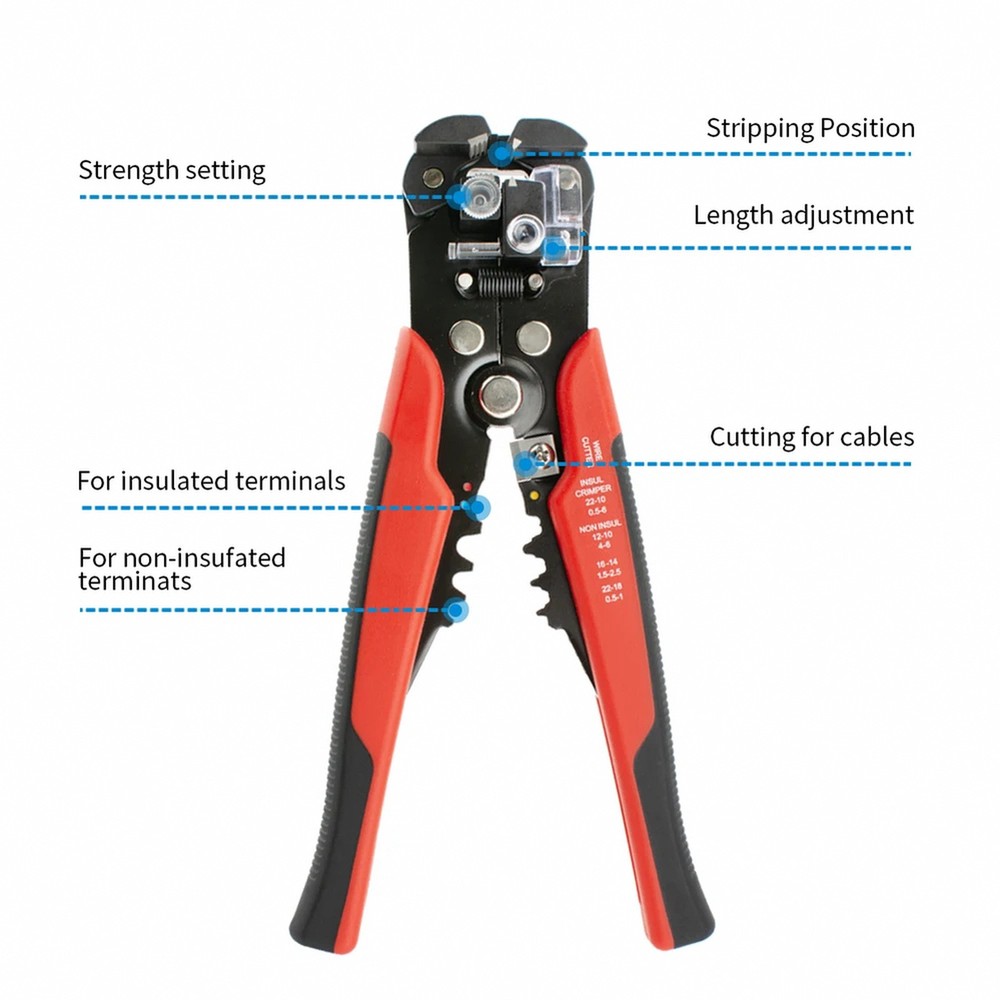 Professional Electrician Wire Pliers Cable Stripper Cutter Crimper Automatic