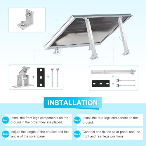 Sets Adjustable Solar Panel Tilts Mount Brackets Aluminum Alloy Mounting 2