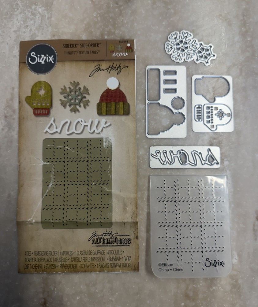 Tim Holtz Sizzix **WINTER** Sidekick Side-Order ThinLits Texture Fades 663098