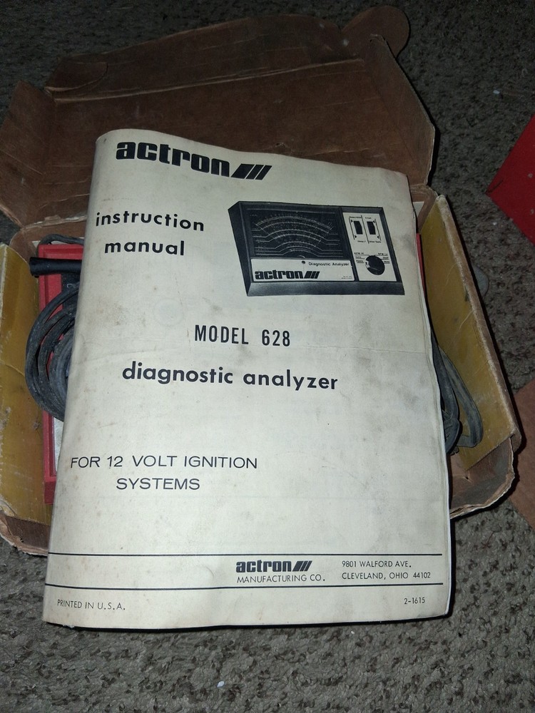 Vintage ACTRON Inductive Diagnostic Analyzer Model 628 with Box.