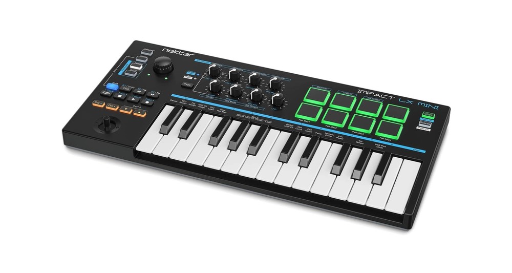 Nektar Impact LX Mini USB MIDI Controller Keyboard Bundle with Focusrite Scar...