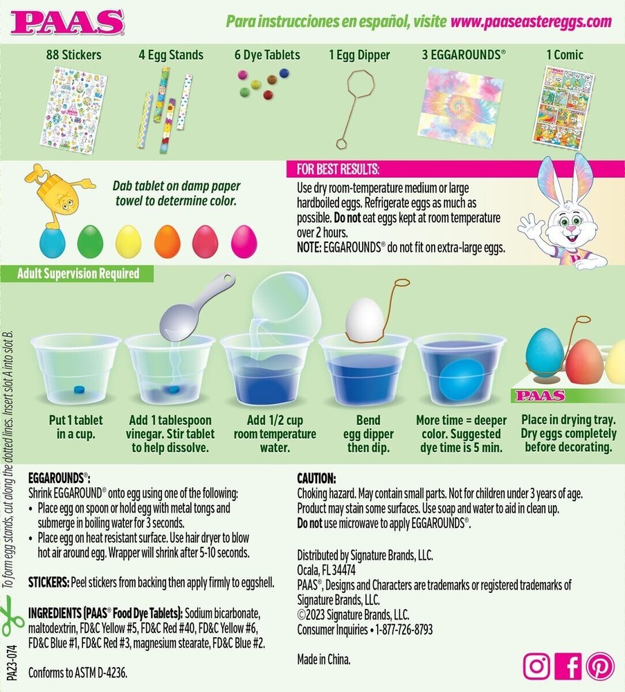 PAAS Classic Easter Egg Decorating Kit ~ Holds 9 Eggs At Once
