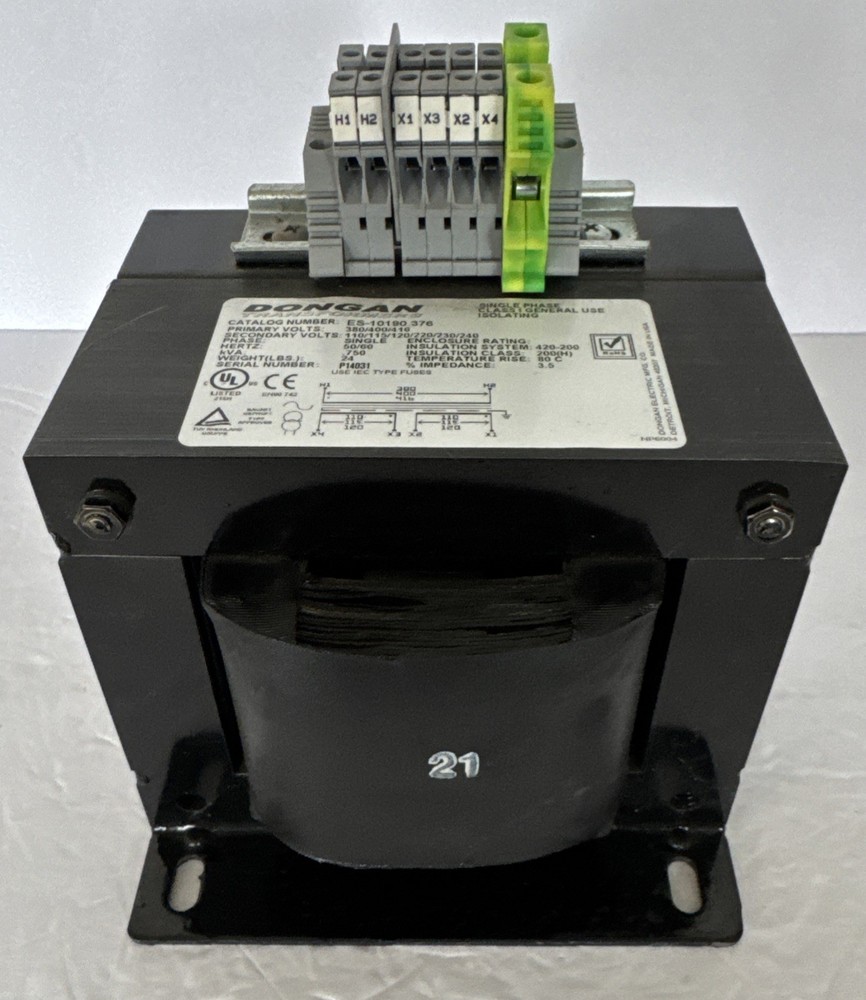 Dongan ES-10190.376 Single Phase Class 1 General Transformer Isolating Clean