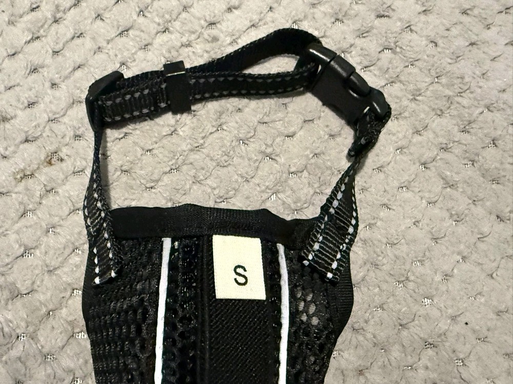 Black Mesh Dog Muzzle Size S Adjustable Barking Biting Chewing Training PET