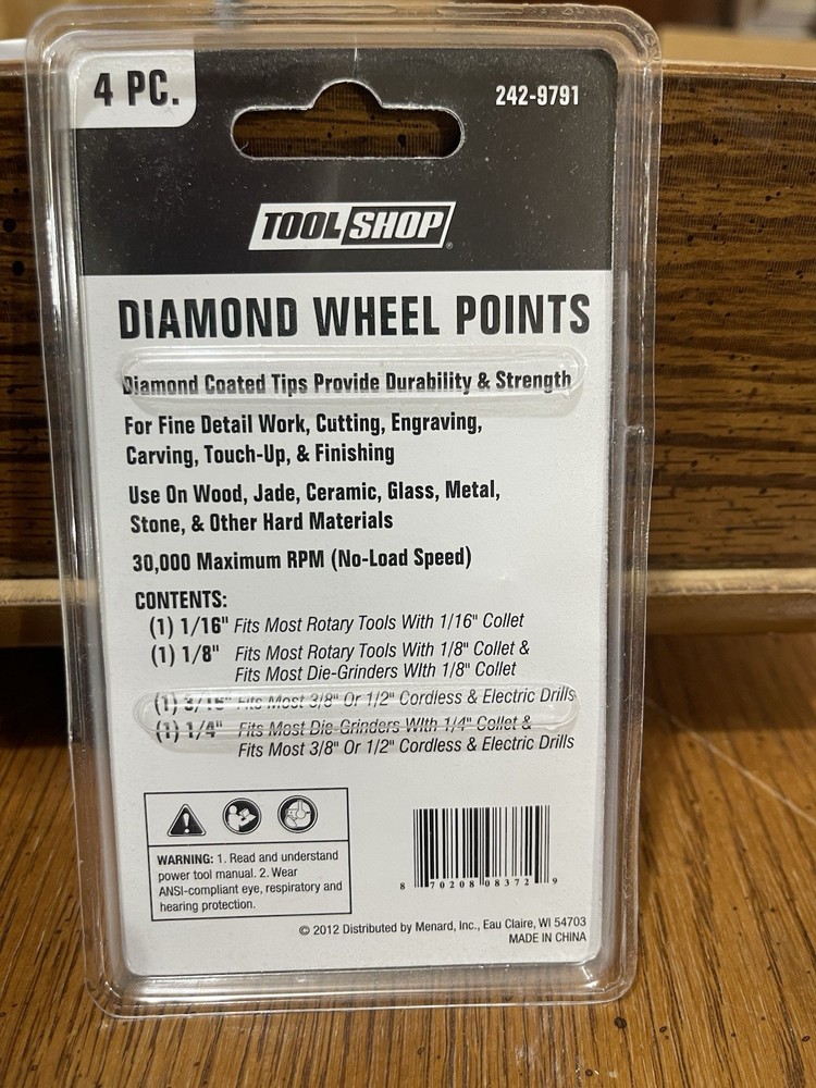 Tool Shop Diamond Wheel Points 4 Pc