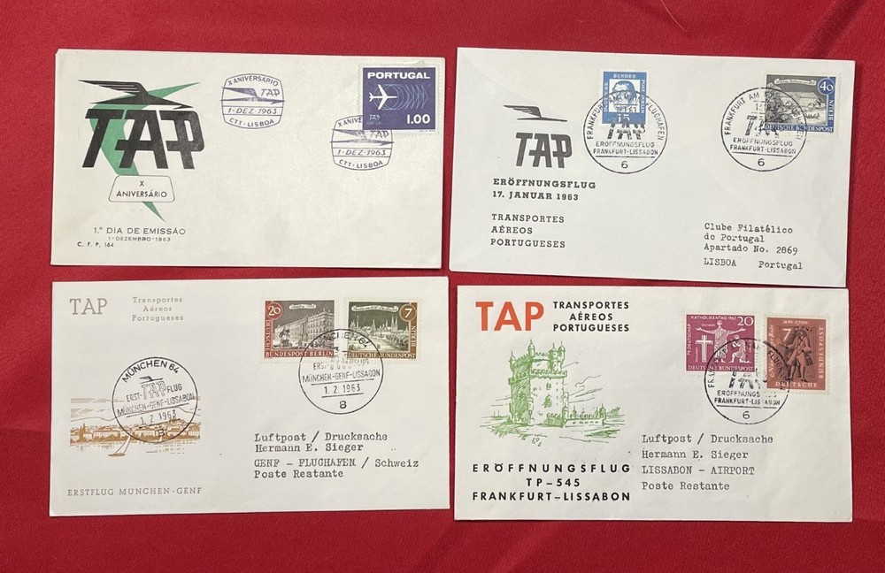 1963 TAP Portugal 4 x First Flight A