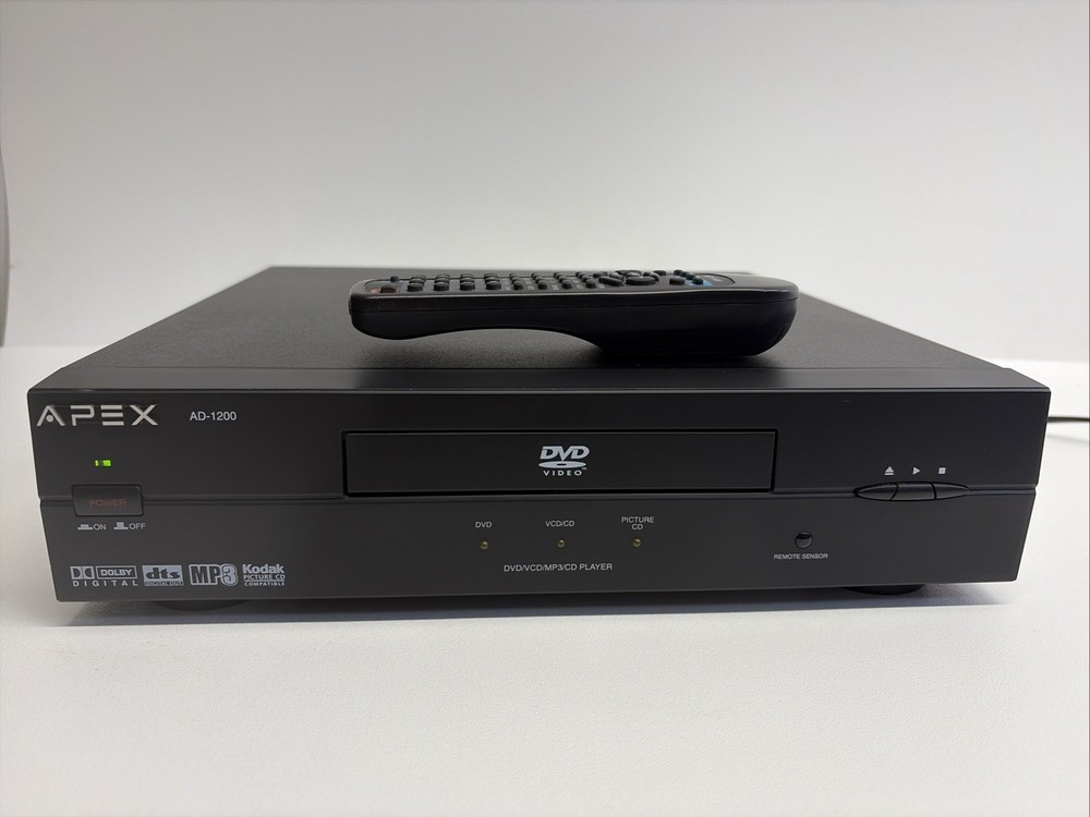 Apex AD-1200 DVD CD MP3 Player w/ Remote Tested Working
