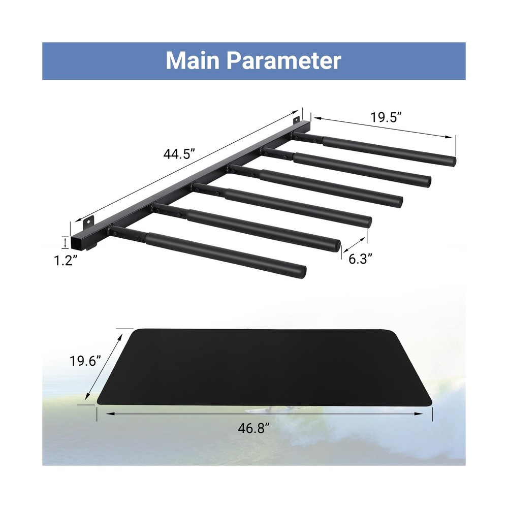 Vertical/Horizontal Surfboard Rack, Surfboard Wall Mount Display, Surfboard W...