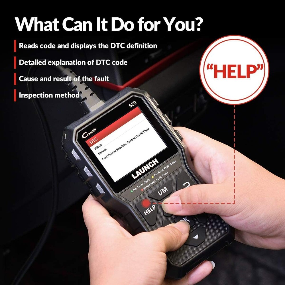 Check Engine Light Emission Test EOBD OBD2 Scanner Code Reader as Foxwell NT301