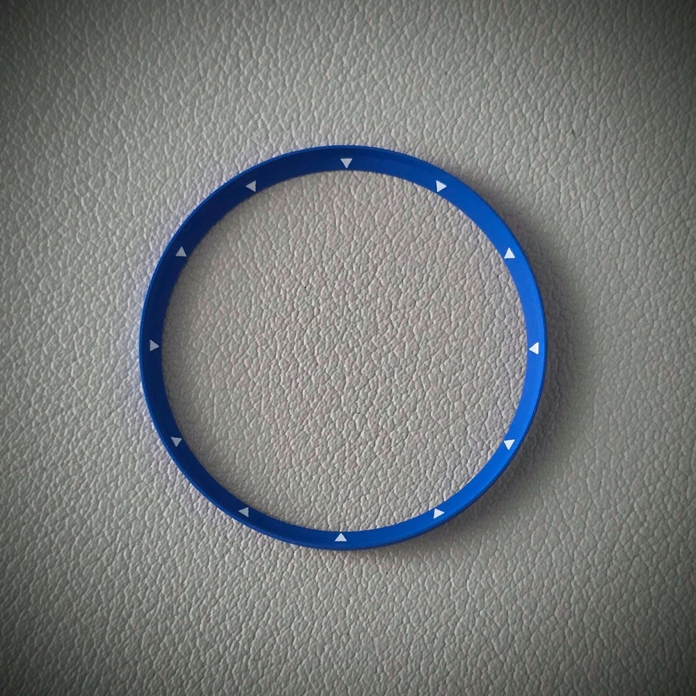Chapter Ring SKX007 Angled TRIANGLE / Blue + White - SEIKO MOD SKX Chapter Ring