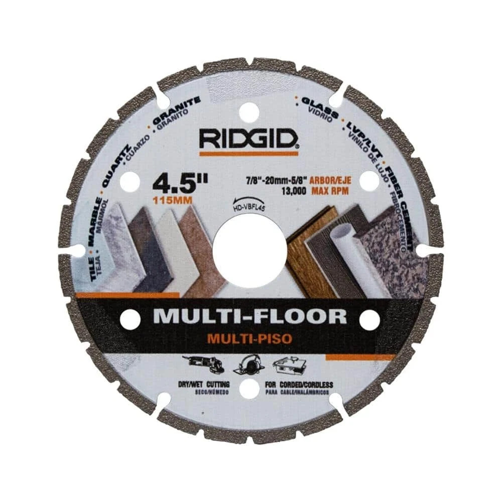 RIDGID 4.5 in. Segmented Rim Multi-Flooring Diamond Blade
