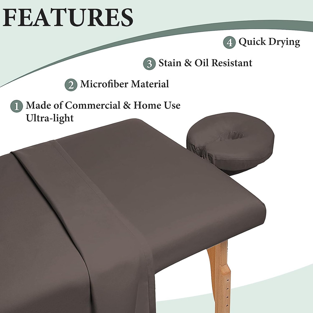 6 Sets Microfiber Massage Table Sheets Set,18-Piece Includes Massage Table Cover