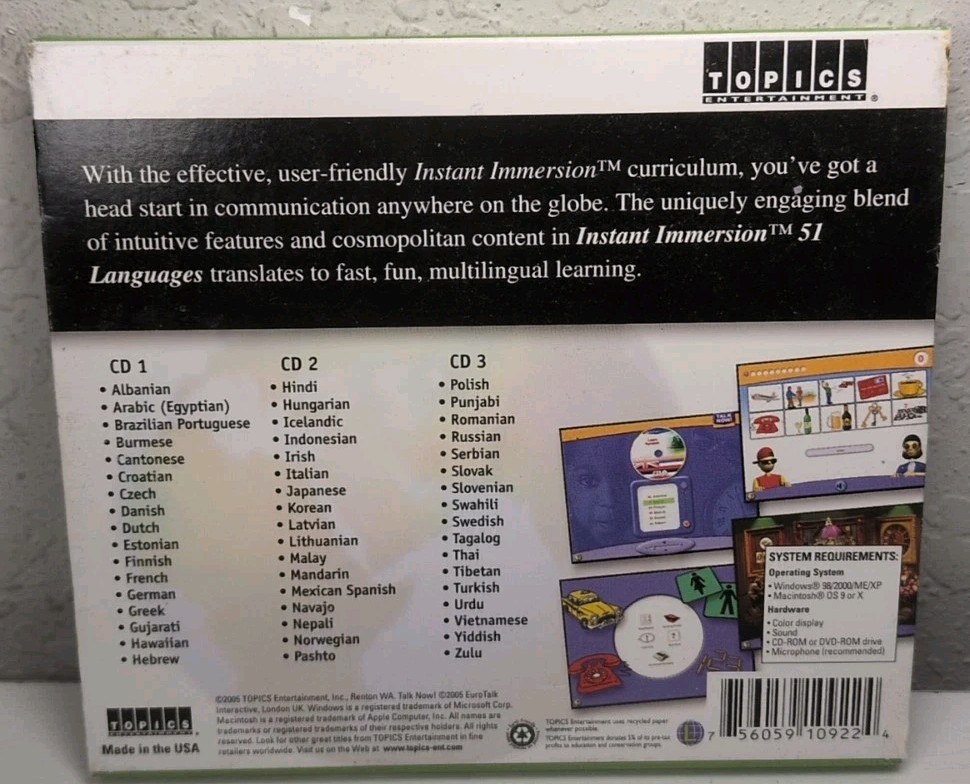 Instant Immersion 51 Languages Deluxe Edition (CD-ROM, 3 Discs) B208