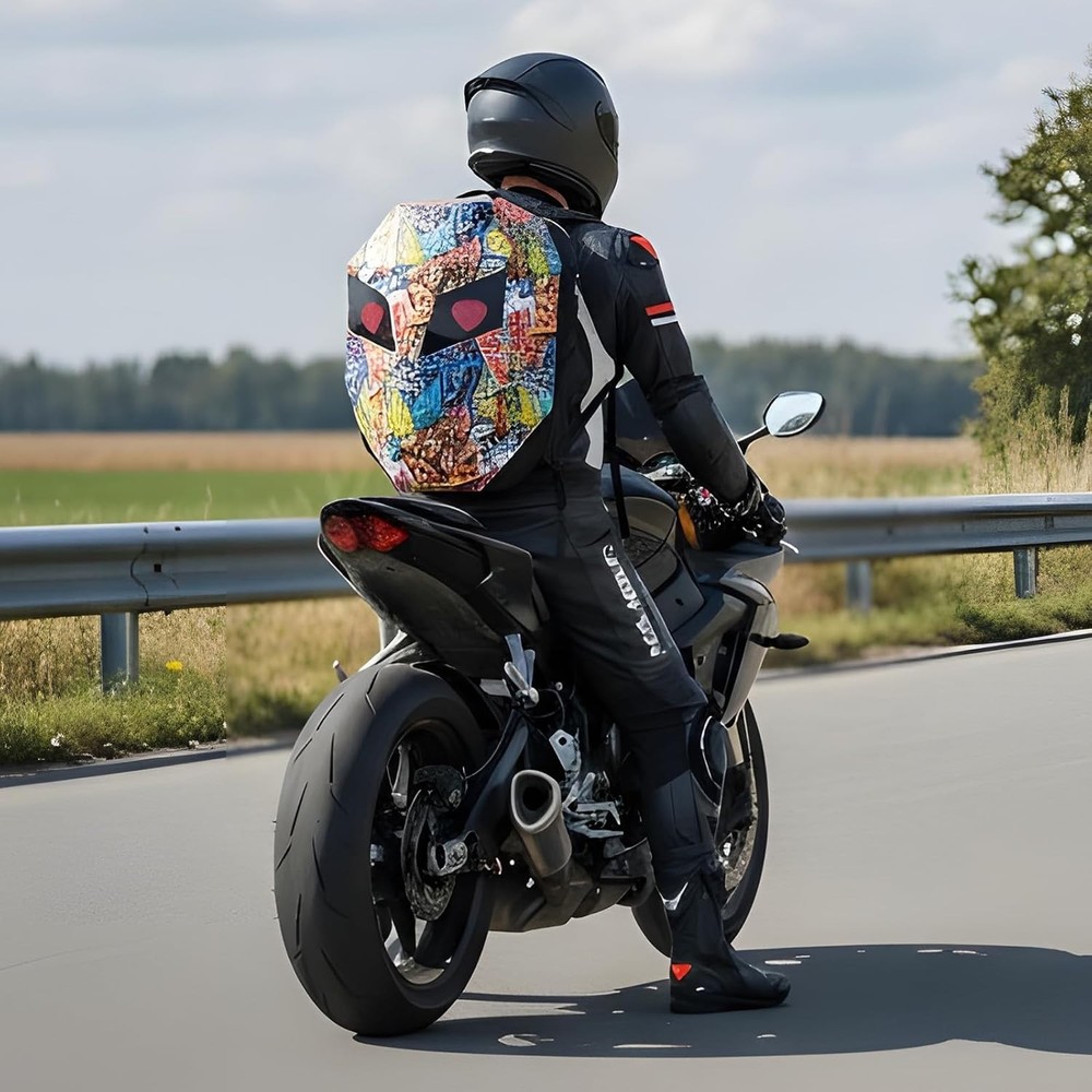 ECLIO Motorcycle LED Backpack Graffiti with Full-color screen Laptop Backpack