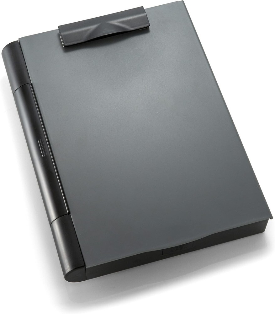 Recycled Double Storage Clipboard/Forms Holder, Plastic, Gray/Black 83357