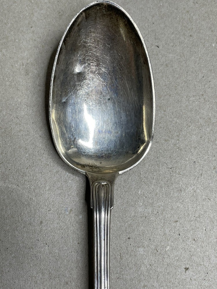 1883 Denmark Silver Serving Spoon Carl S Moinichen Monogram 4/16/1892