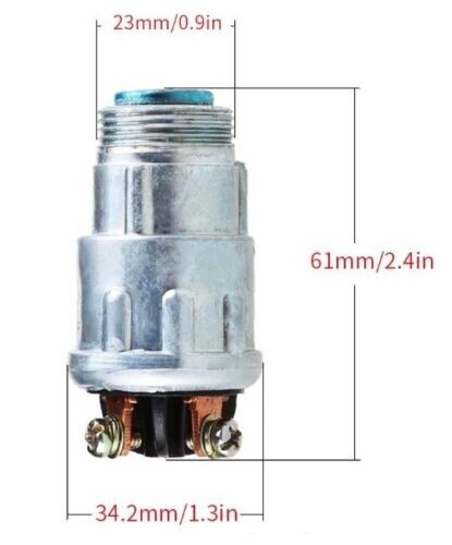UNIVERSAL IGNITION SWITCH LOCK FLUSH MOUNT 6-VOLT 2-KEY 3 POSITION ON OFF START