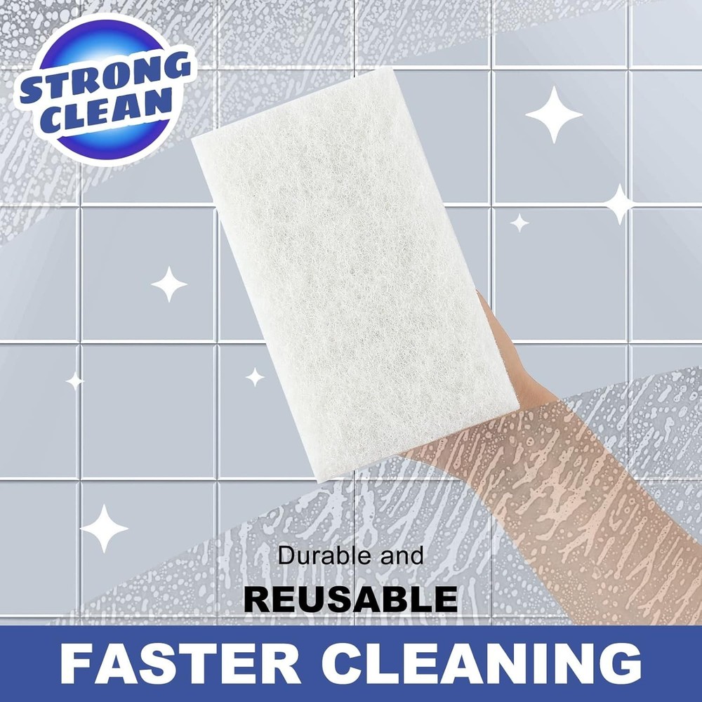 Heavy Duty Bath Scrubber with Replaceable Non-Scratch Pads - Clean & Protect