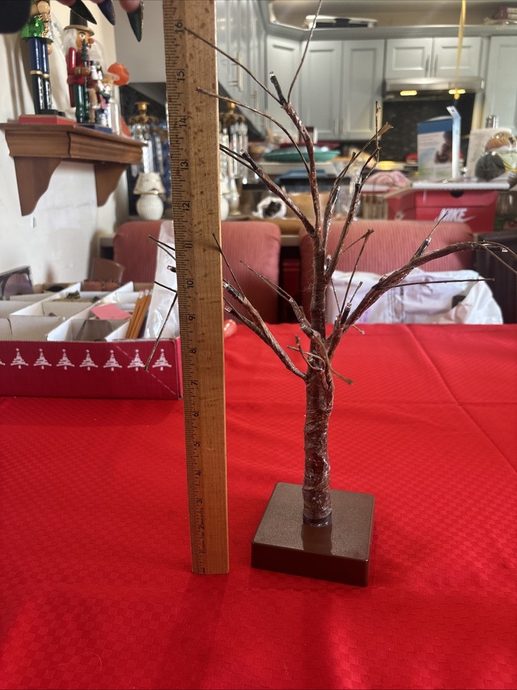 LED Lighted Brown Twig Tabletop Tree Battery Operated