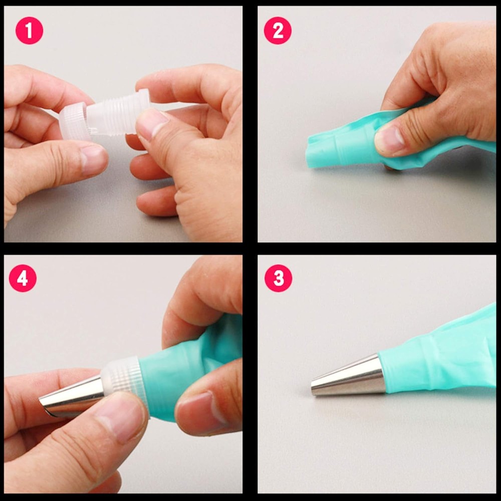 12 Pieces White Pastry Bag Coupler, Three different sizes Plastic Standard Coupl