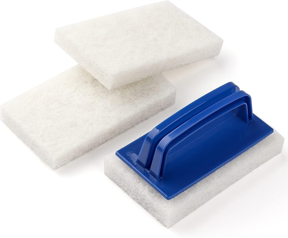 Heavy Duty Bath Scrubber with Replaceable Non-Scratch Pads - Clean & Protect