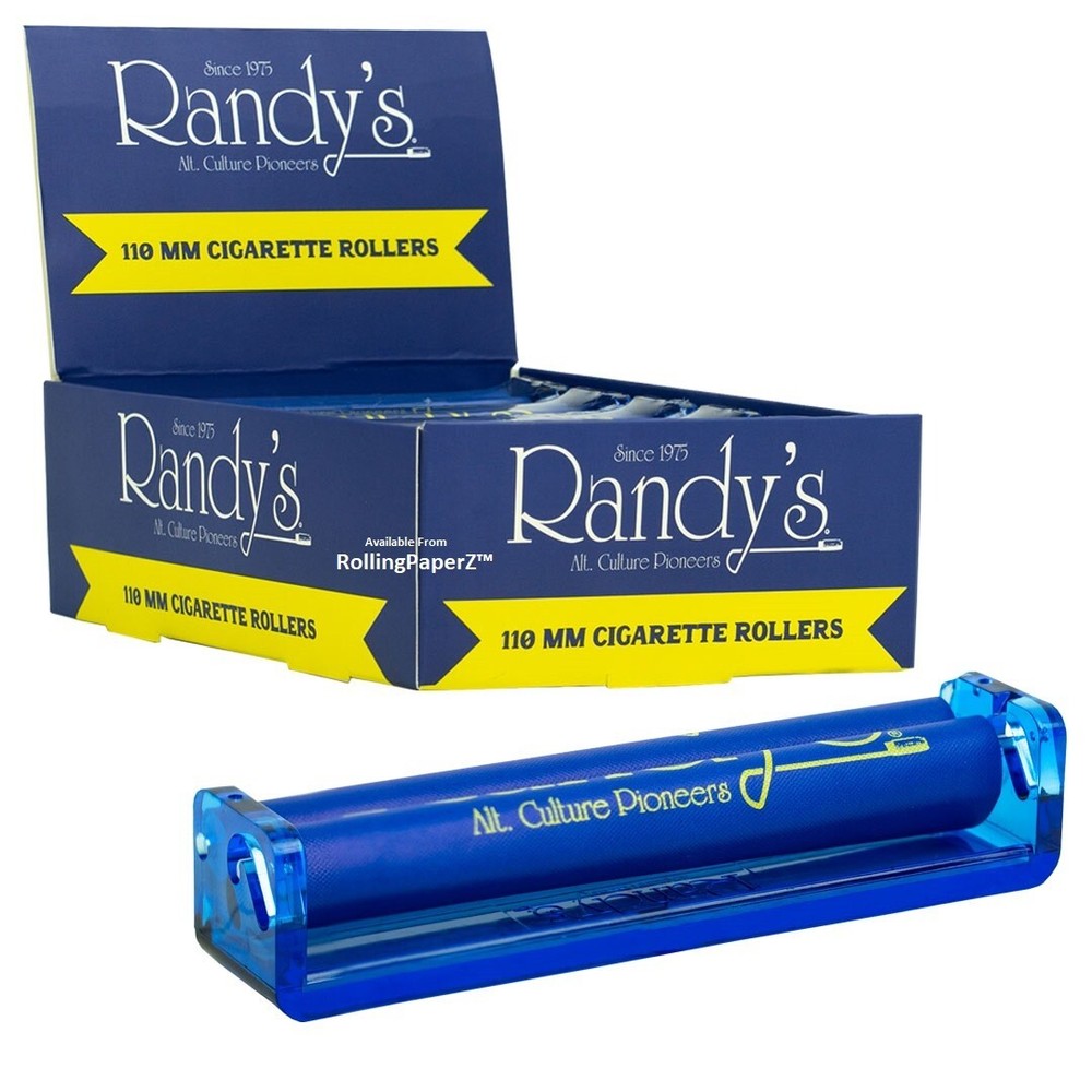 New! RANDY'S 110mm King Size Rolling Machines Countertop Display + 12 Rollers