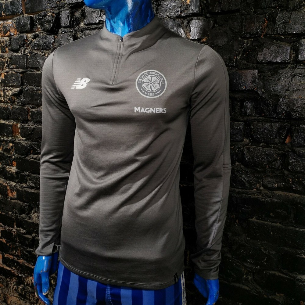 Celtic Training Jacket Long Sleeve Gray New Balance Polyester Mens