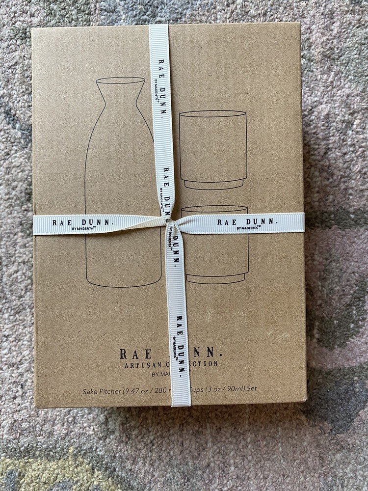 Rae Dunn Black SAKE SIP SIP Set