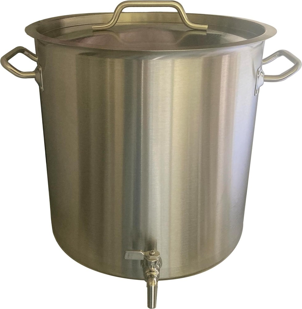 8.75 Gallons Stainless Steel Brewing Stock Pot + Spigot Spout: Heavy-Duty