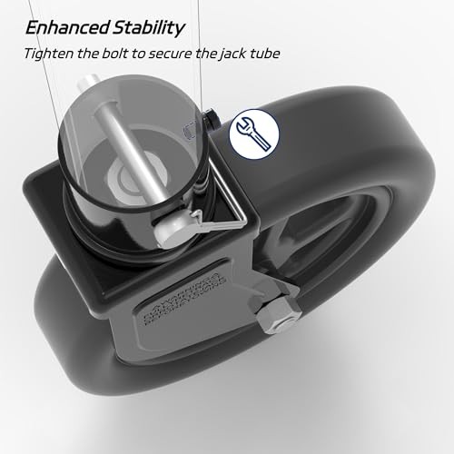 2000lbs 8" Trailer Jack Swivel Caster Replacement with Upgraded Spoked Black