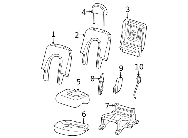 Genuine Ford Headrest 3L2Z-78611A08-EAB