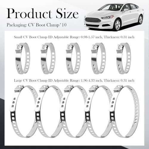10PCS CV Boot Clamp Tool Kit Stainless Steel,Adjustable CV Axle Boot Clamp Kit