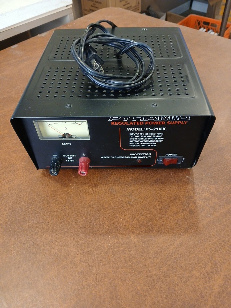 Pyramid Ps-21KX regulated power supply,  with ammeter.