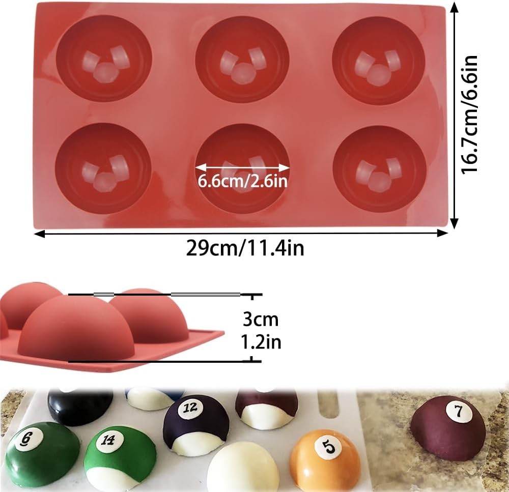 Flexible 6-Hole Silicone Mold for Pudding, Soap & Chocolate - Easy Release