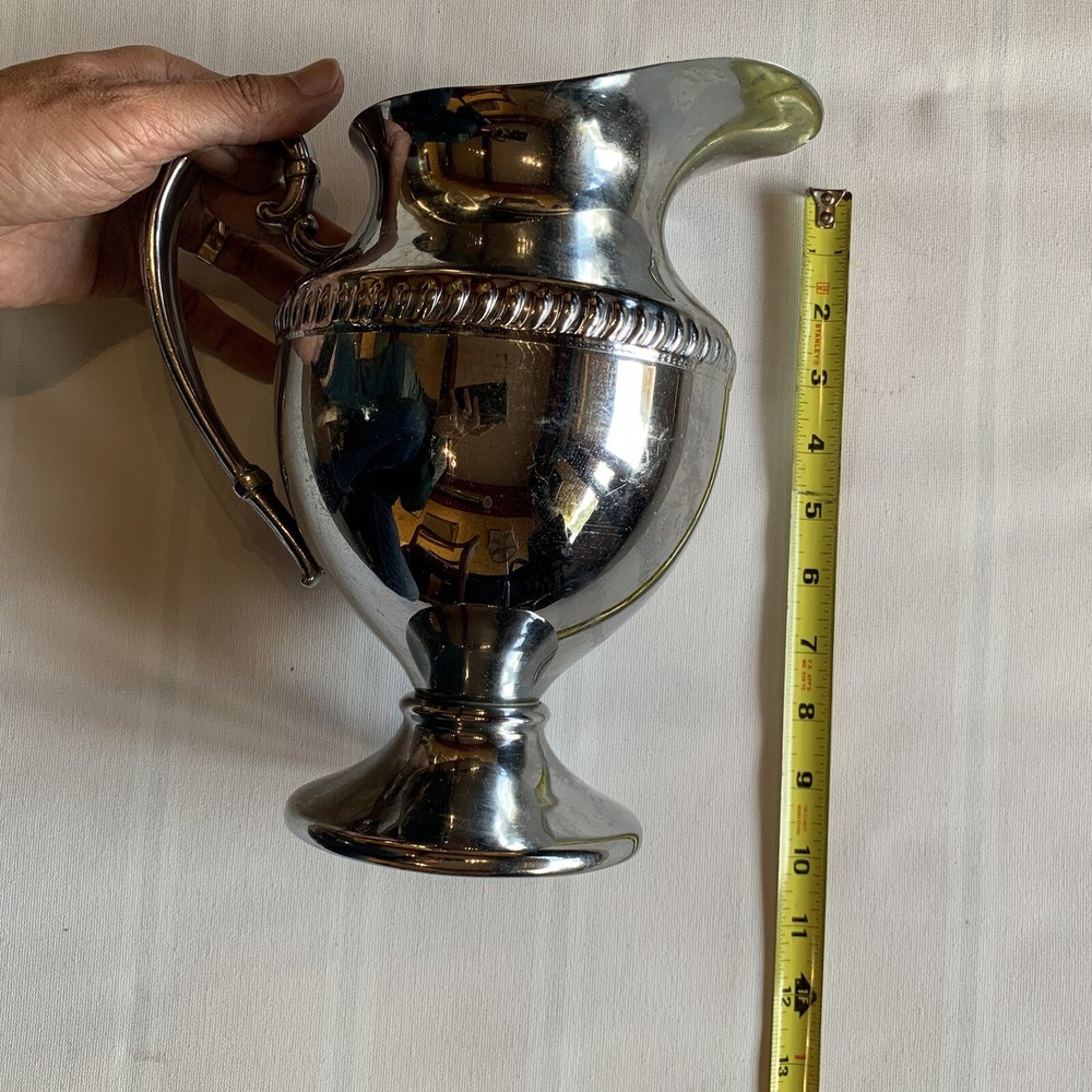 VINTAGE WATER PITCHER WITH HANDLE- CHROMIUM LB PLATED