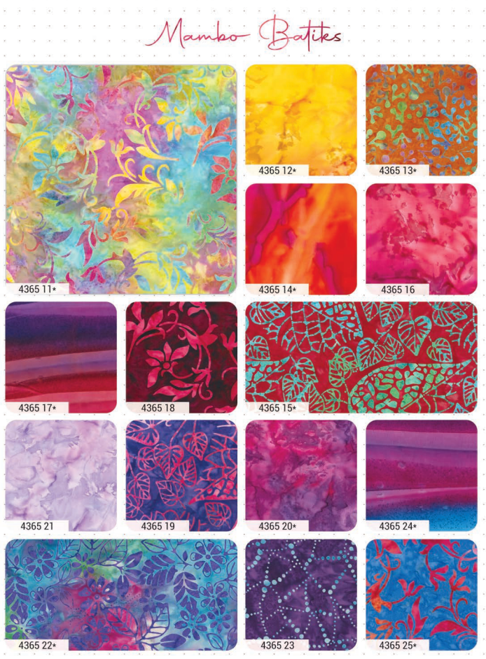 Moda MAMBO BATIKS Quilt Fabric Batik LAYER CAKE 42 10" Squares