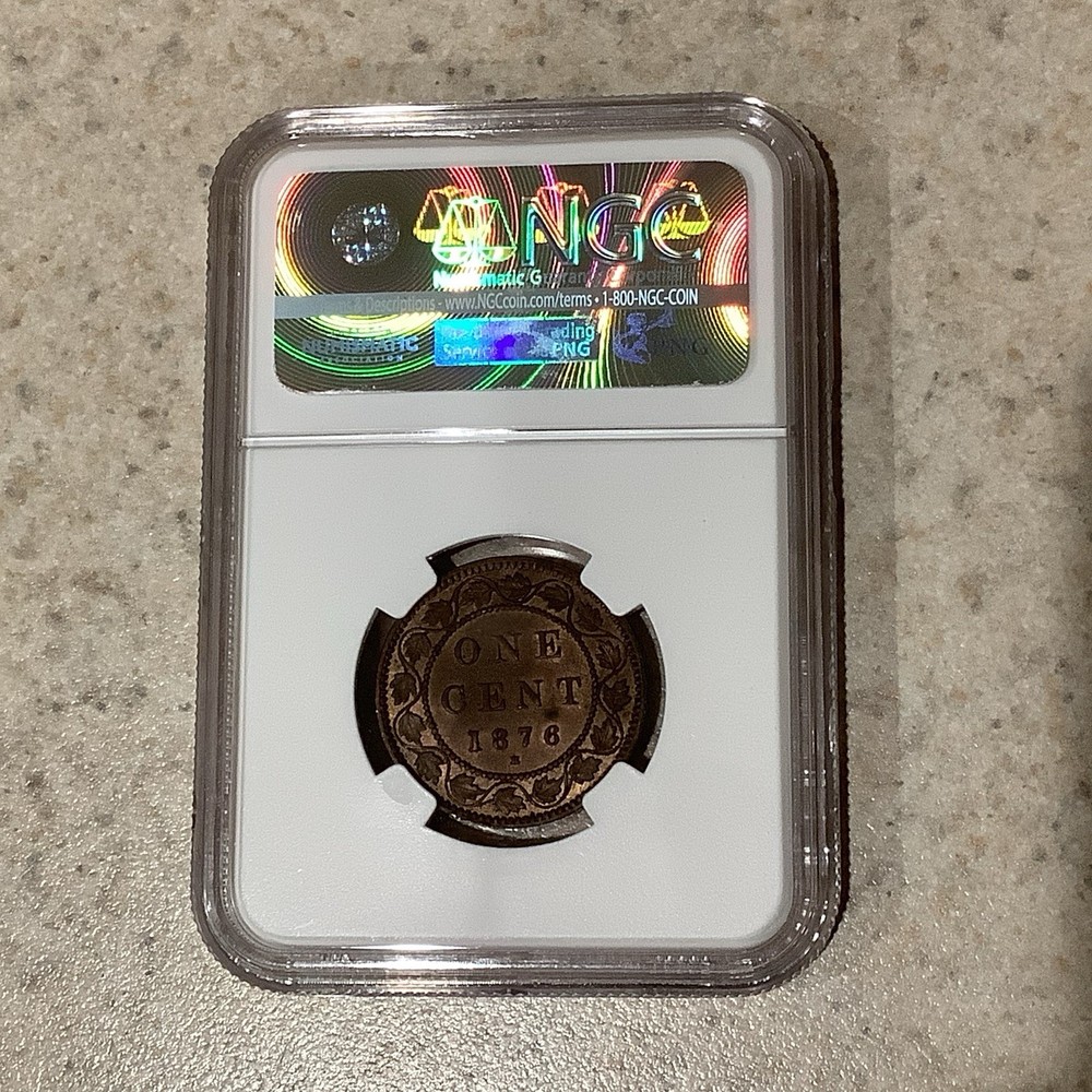 1876H Canada One Cent NGC MS61BN