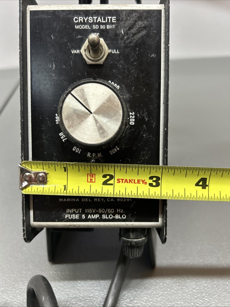 Crystalite Model SD 30 BBT Motor Speed Control Input 115V-50/60 Hz Variable