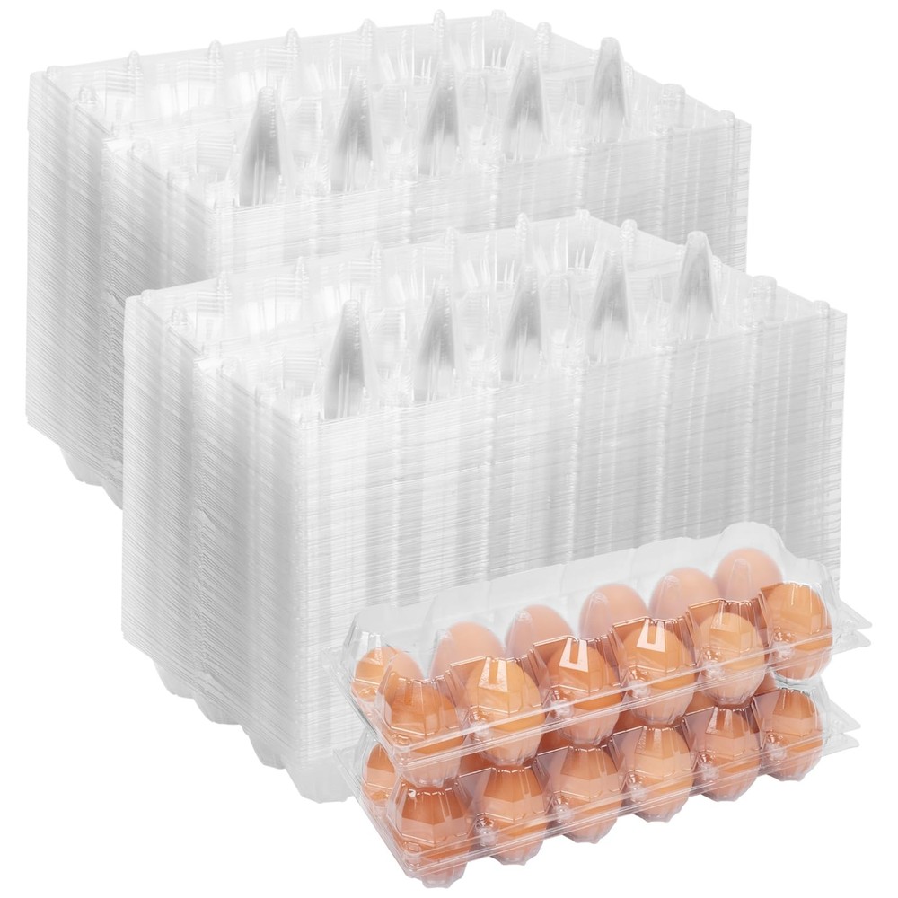 GRRONZEE 120 Pack Egg Cartons Cheap Bulk 12 Count Medium, Clear
