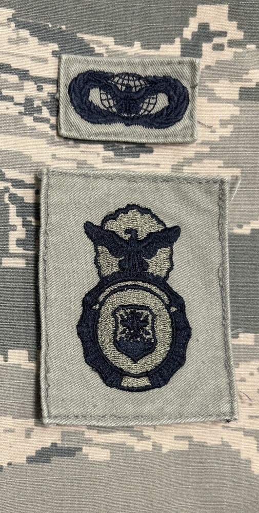US Air Force Basic Force Protection/Security Forces Badge Set ABU Sew-On USAF