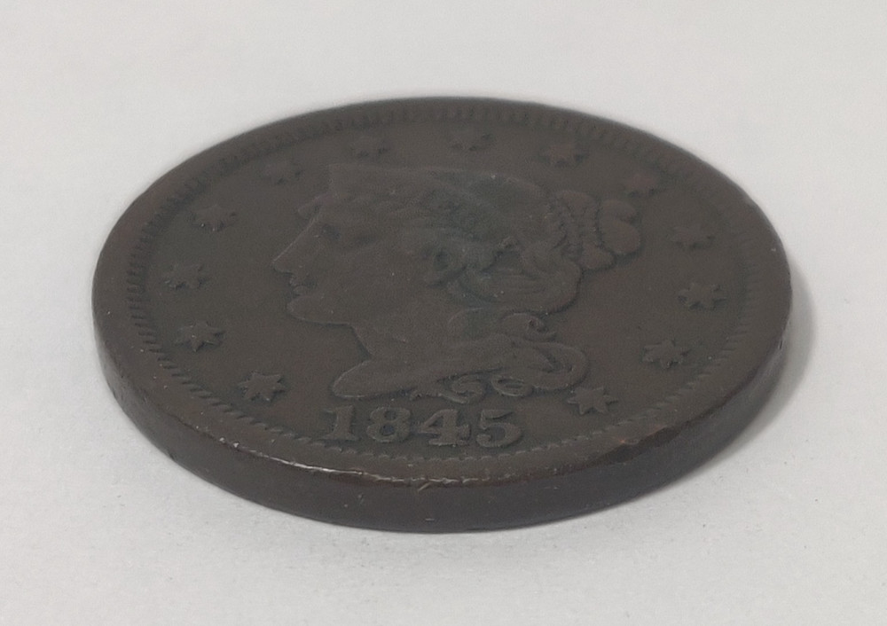 1845 BRAIDED HAIR LARGE CENT