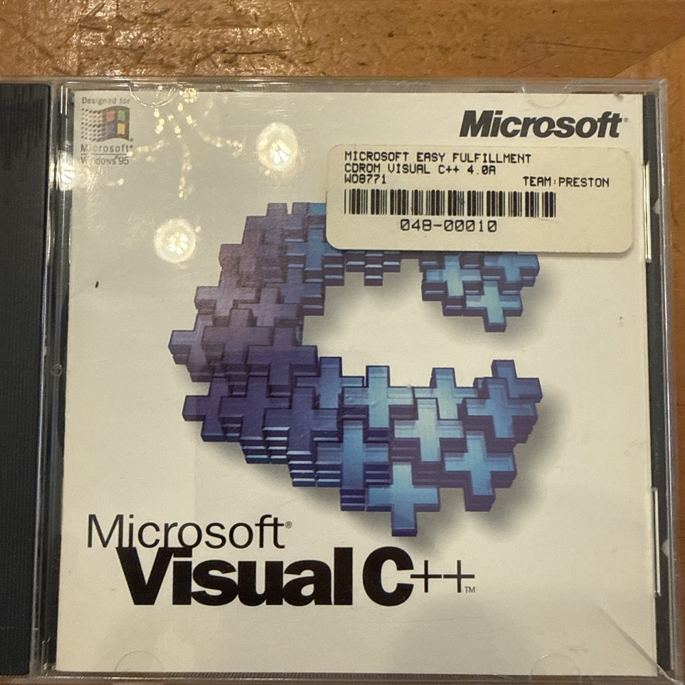 Microsoft Visual C++ Version 4.0 PC CD-ROM for Windows 95/NT 1995 Full Retail V.
