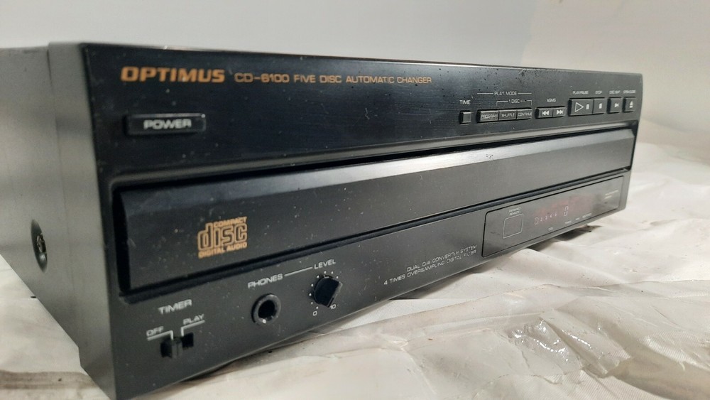 Optimus CD-6100 5-CD Automatic Carousel Disc Changer Tested works 100%