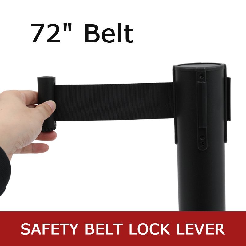 6 PCS Crowd Control Barrier Stanchion Posts Queue Pole with Retractable Belt