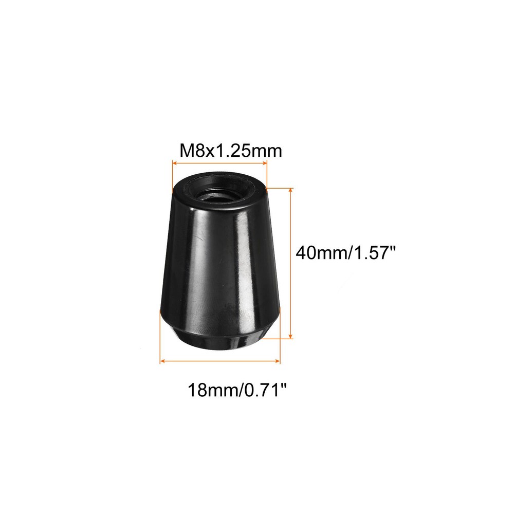 M8x40mm Female Threaded Hand Knobs Cylinder Insert Handles for Mechanical, 4Pcs