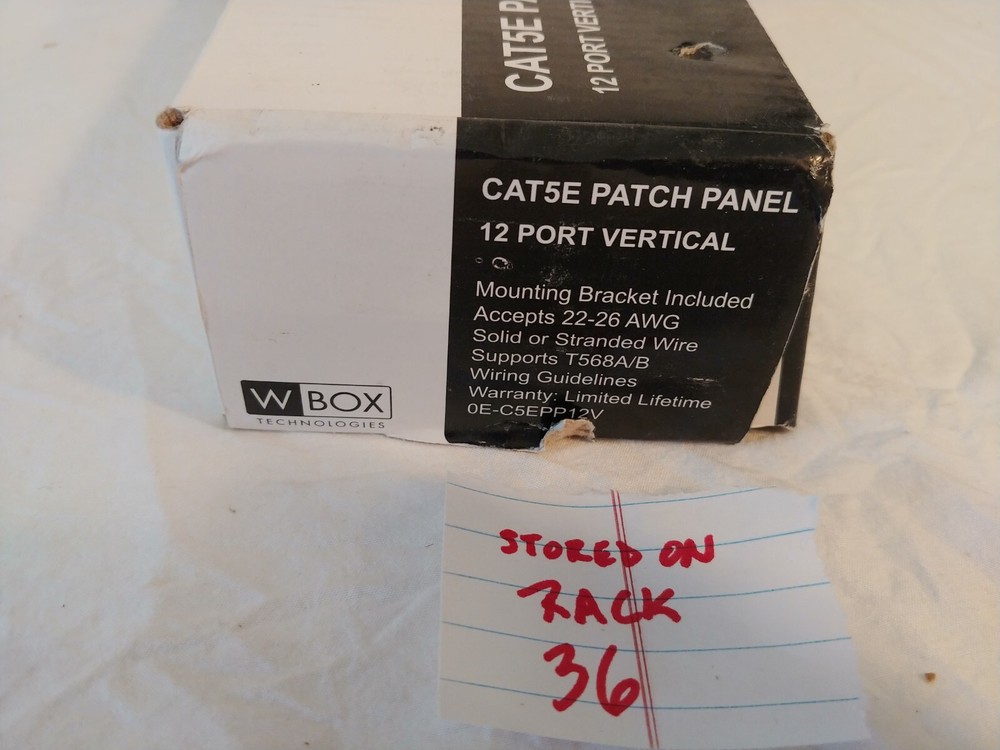 WBox 0e-c5epp12v Cat 5e Patch Panel 12 Port Vertical Mount