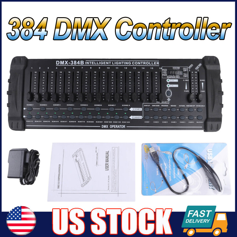 DMX 512 384 Channels Operator Console Controller For Stage Lighting DJ Party US