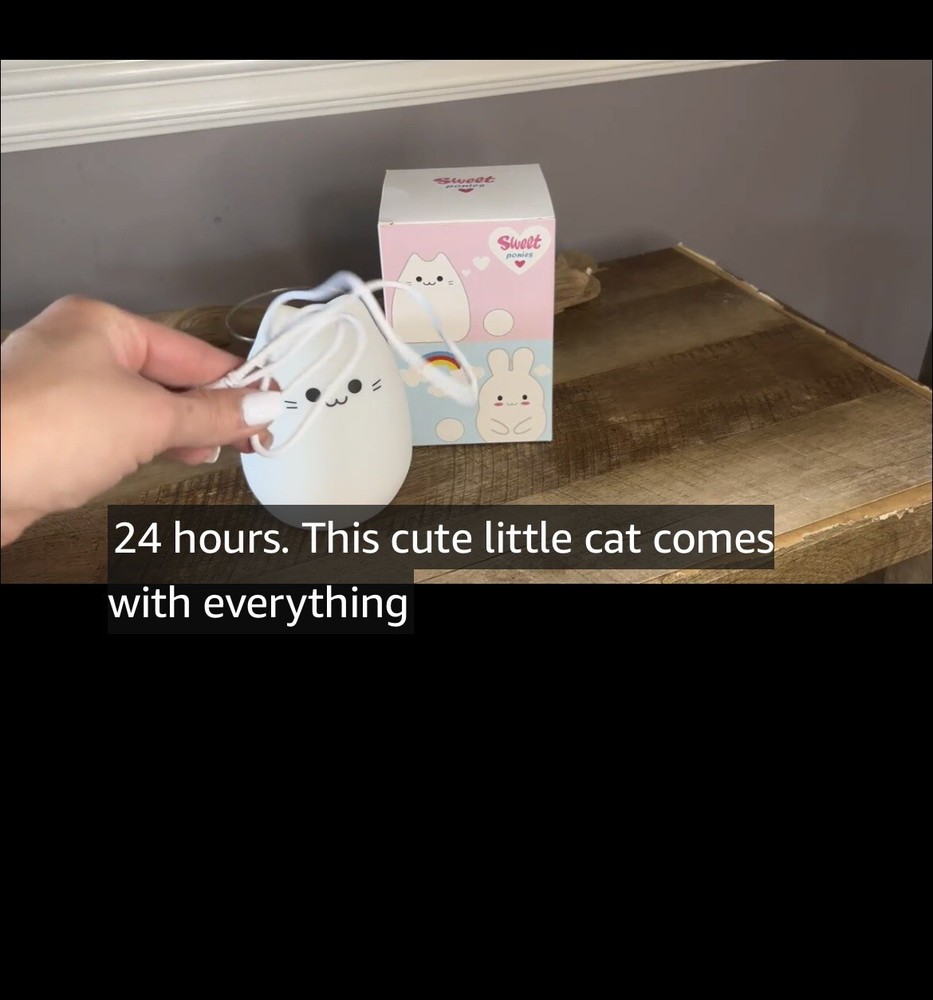 Cat Night Light Or Table Lamp Changes Color Remote Control By Sweet Ponies