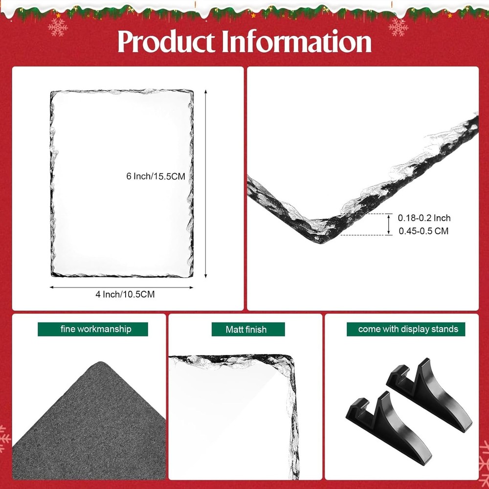 Matte Finish Sublimation Slate Blanks 10-Pack