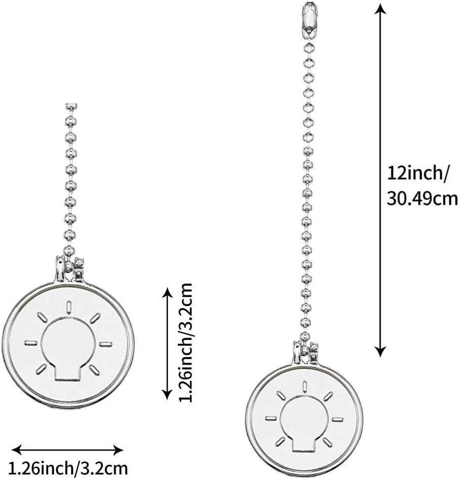 Ceiling Fan Pull Chain Decorative Extension A set of 2 Ornaments Silver